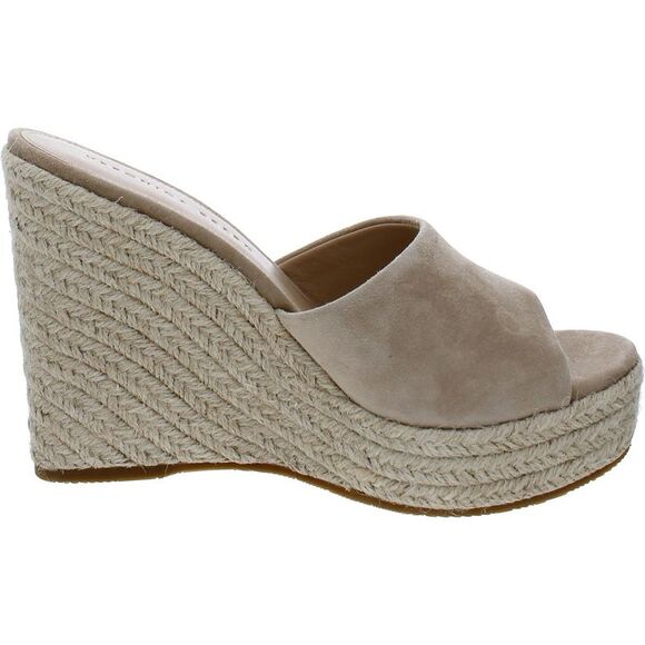 Veronica Beard Womens Dali Beige Suede Slip On Wedge Sandals Shoes NWT - Picture 2 of 3
